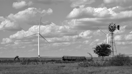 wind turbines in the field