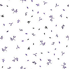 Dark Purple vector seamless abstract background with leaves.