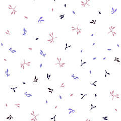 Light Blue, Red vector seamless abstract backdrop with leaves.