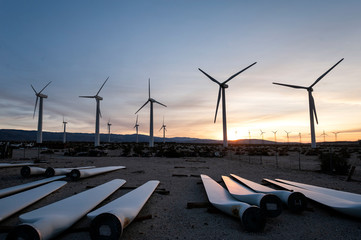 wind turbines and spare blades