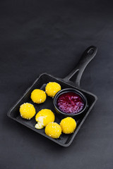 Cheese balls, Cheese balls snack,  Fried Cheese Balls Cranberry Sauce, Fried cheese ball, Fried mozzarella cheese stick balls