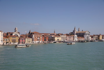 Fototapeta na wymiar View from Venice car ferry on Canale della Guidecca 4199