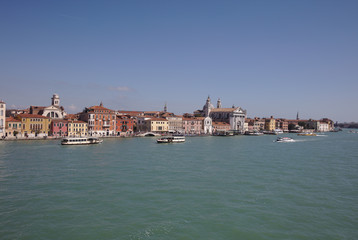 Fototapeta na wymiar View from Venice car ferry on Canale della Guidecca 4200