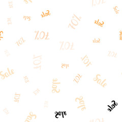Light Orange vector seamless texture with selling prices 70 %.