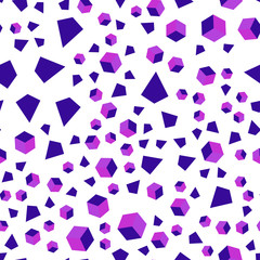 Fototapeta premium Light Purple, Pink vector seamless, isometric cover with triangles, rectangles.