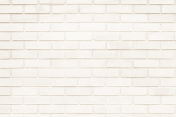 Cream and Brown brick wall texture background. Brickwork or stonework flooring interior rock old pattern clean concrete grid uneven bricks design stack.
