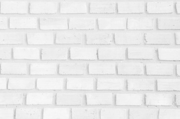 White and Gray brick wall texture background. Brickwork or stonework flooring interior rock old pattern clean concrete grid uneven bricks design stack.