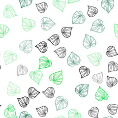 Light Green vector seamless elegant background with leaves.
