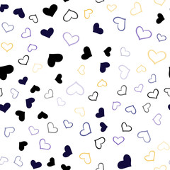 Dark Blue, Red vector seamless background with hearts.