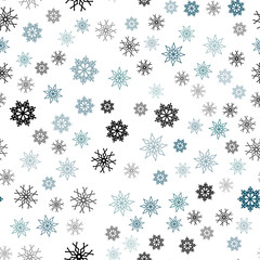 Light Blue, Green vector seamless template with ice snowflakes.
