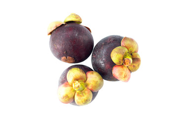 Closeup of Mangosteen isolated on the white background