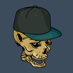 Skull character with hip-hop style.