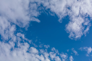 Beautiful blue sky background with white clouds
