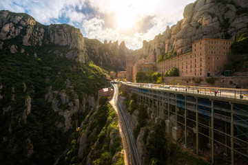 Monastery of Santa Maria de Montserrat on the mountain