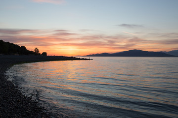 Fototapeta premium Pelican at Beach Sunset