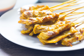 Roast pork with herbs,Thai food