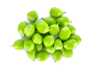 Peas green beans isolated on white background