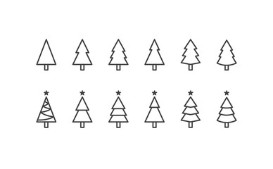 Cute collection of vector Christmas trees