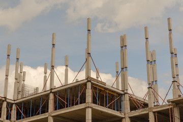 concrete frame building on abandoned construction site