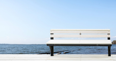 white chair with terrace outdoor for relax time