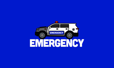 Emergency SUV Car Vector Typography