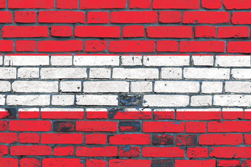 Austrian flag on a brick wall. Background. Illustration.