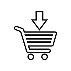 Shopping cart icon, vector flat design style