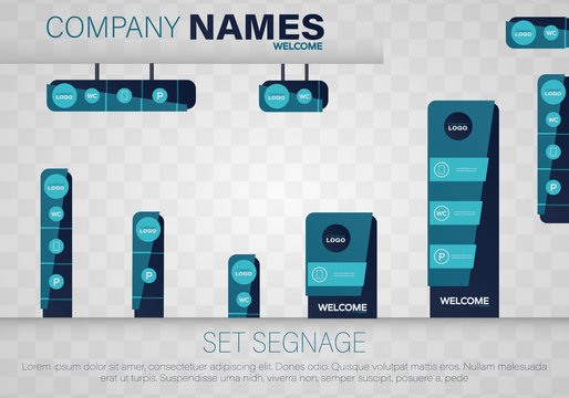 Set signage. Vector