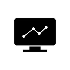 Graph line screen vector icon