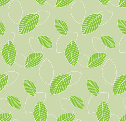 green leaves pattern seamless background for textile, decoration