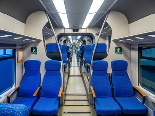 Airport train interior in Milan