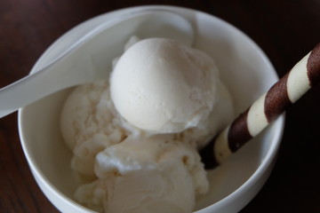 ice cream in a bowl