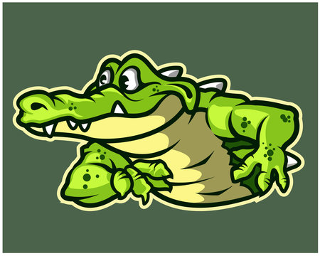 Funny Gator Cartoon Logo Mascot