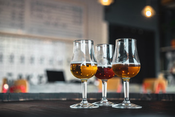 glass of beer on table