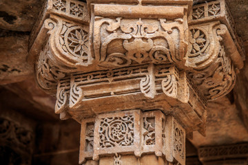 Inner view of Adalaj Ni Vav (Stepwell) or Rudabai Stepwell. Built in 1498 by Rana Veer Singh is five stories deep. Ahmedabad, Gujarat, India