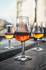 three glasses of beer