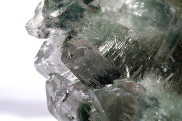 ice crystals in ice on black background