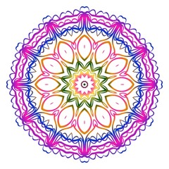 Sacred oriental mandala. color floral ornament. Abstract shapes in Asian style. Vector Illustration