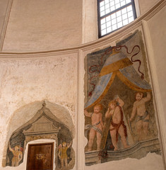 Fragment of the interior of the Church of St. Mary Grace -Chiesa di Santa Maria delle Grazie-. The...