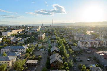 aerial view of sity from tower