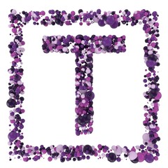 Letter T. Scientific style molecules font. 3d illustration isolated on white.