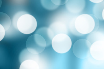 Blue blurred bokeh abstract for background