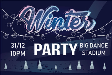 Winter party banner