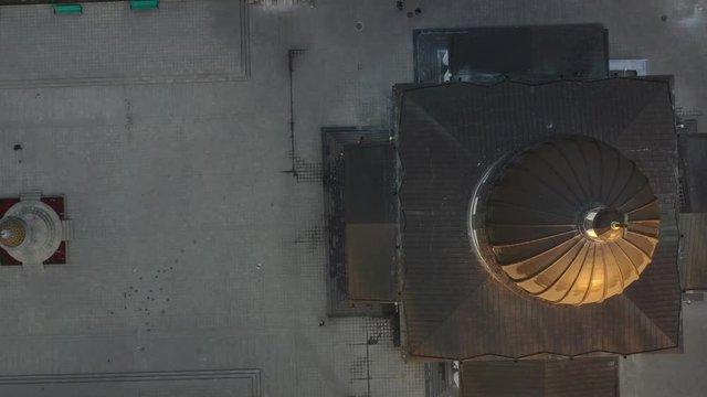 Moldova Republic, Chisinau capital city, aerial footage recorded using a drone at sunrise