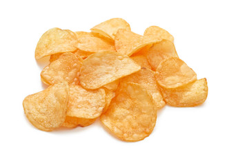 potato chips isolated on white background