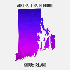 Rhode Island map low poly geometric polygonal,mosaic style,abstract tessellation,modern design background. Geometric cover, mockup. Vector illustration EPS10.