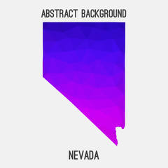 Nevada map low poly geometric polygonal,mosaic style,abstract tessellation,modern design background. Geometric cover, mockup. Vector illustration EPS10.