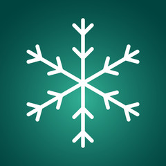 Snowflake on blue background. Vector icon.