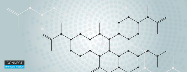 Abstract vector banner pattern with connected hexagons