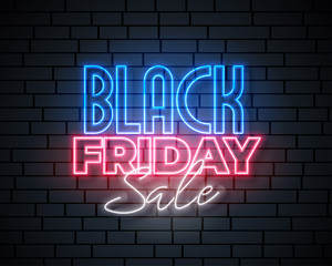 Obraz na płótnie Canvas black friday neon sale banner design